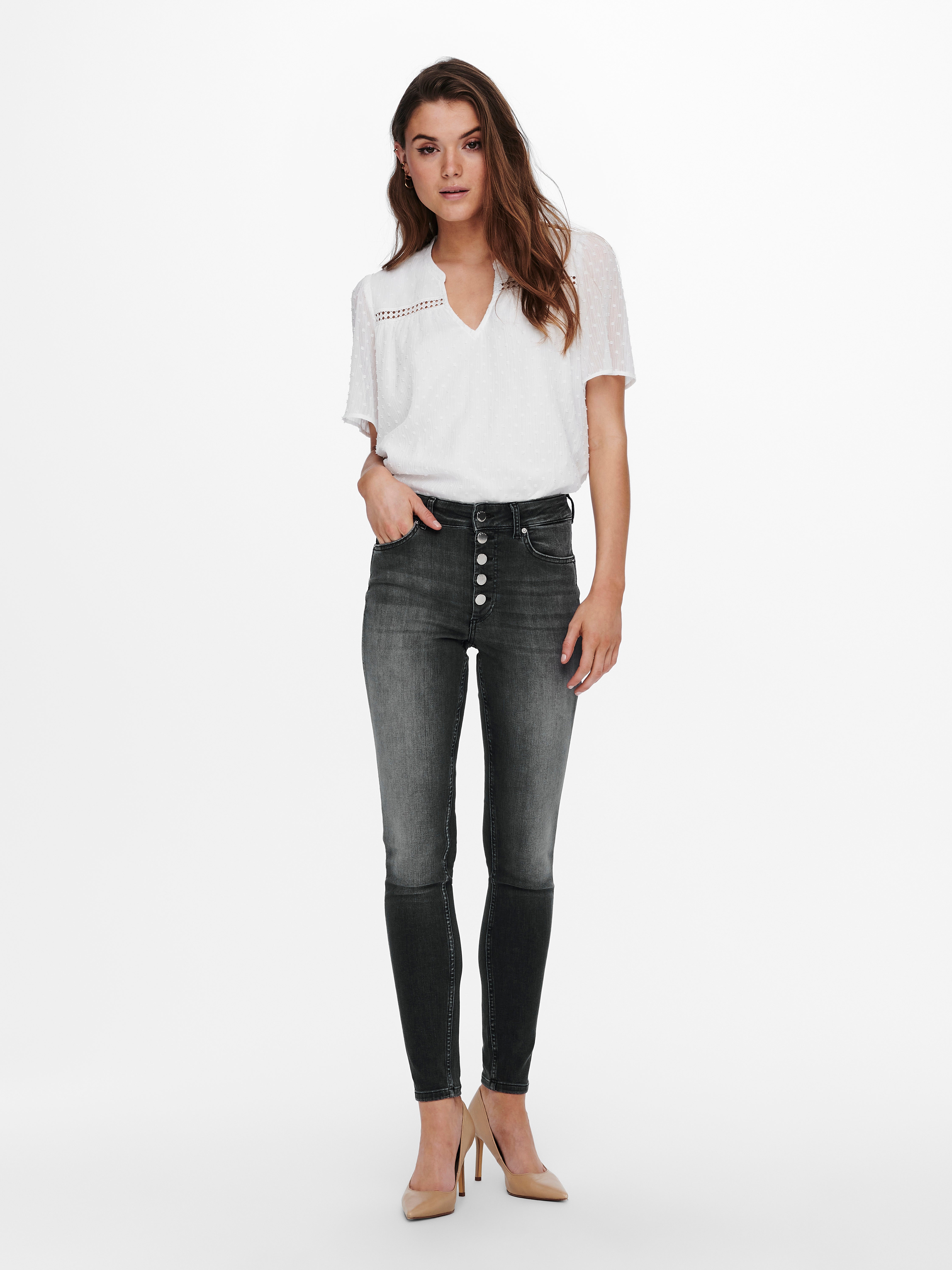 ONLBOBBY Mittlere Taille Skinny Fit Jeans Grey Denim