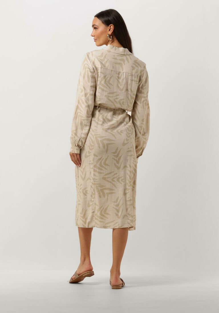 OBJECT beige object midi jurk objemira tilda l/s dress