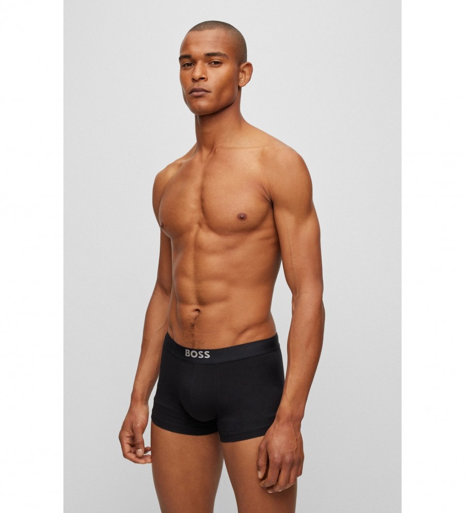 Pacote com duas cuecas boxer pretas BOSS