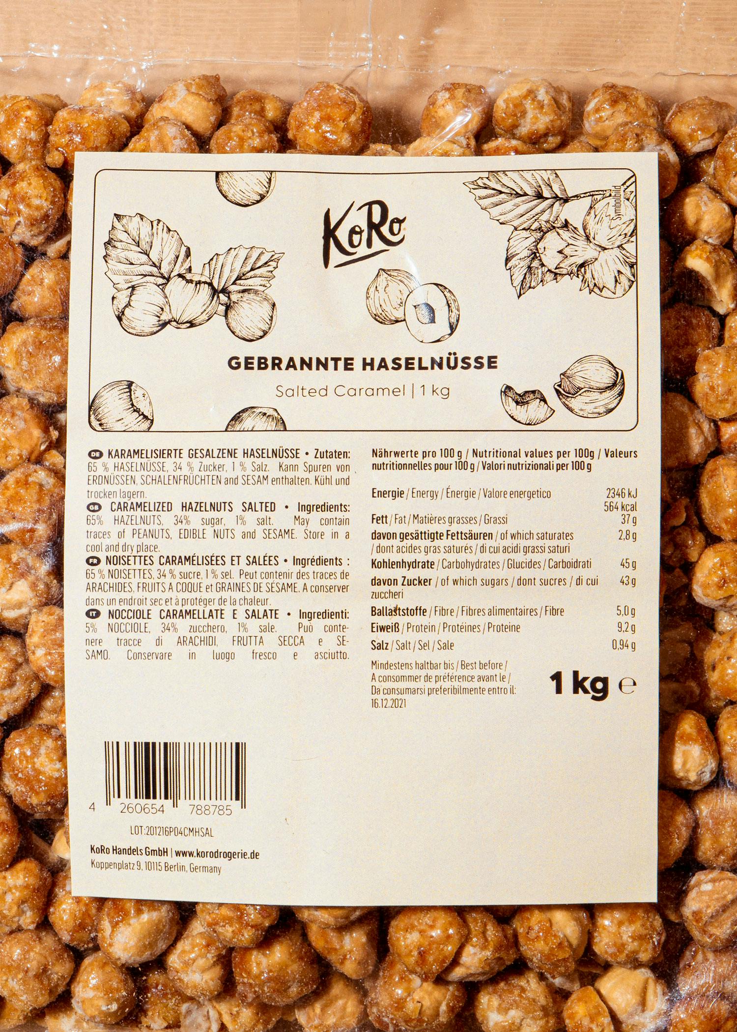 Gebrannte Haselnüsse Salted Caramel 1 kg