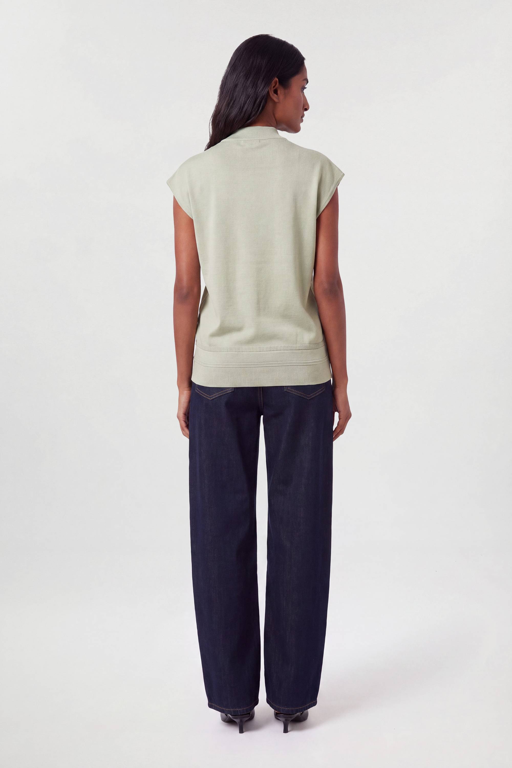KarenMillen Débardeur Tricoté À Col Montant Drapé Soyeux