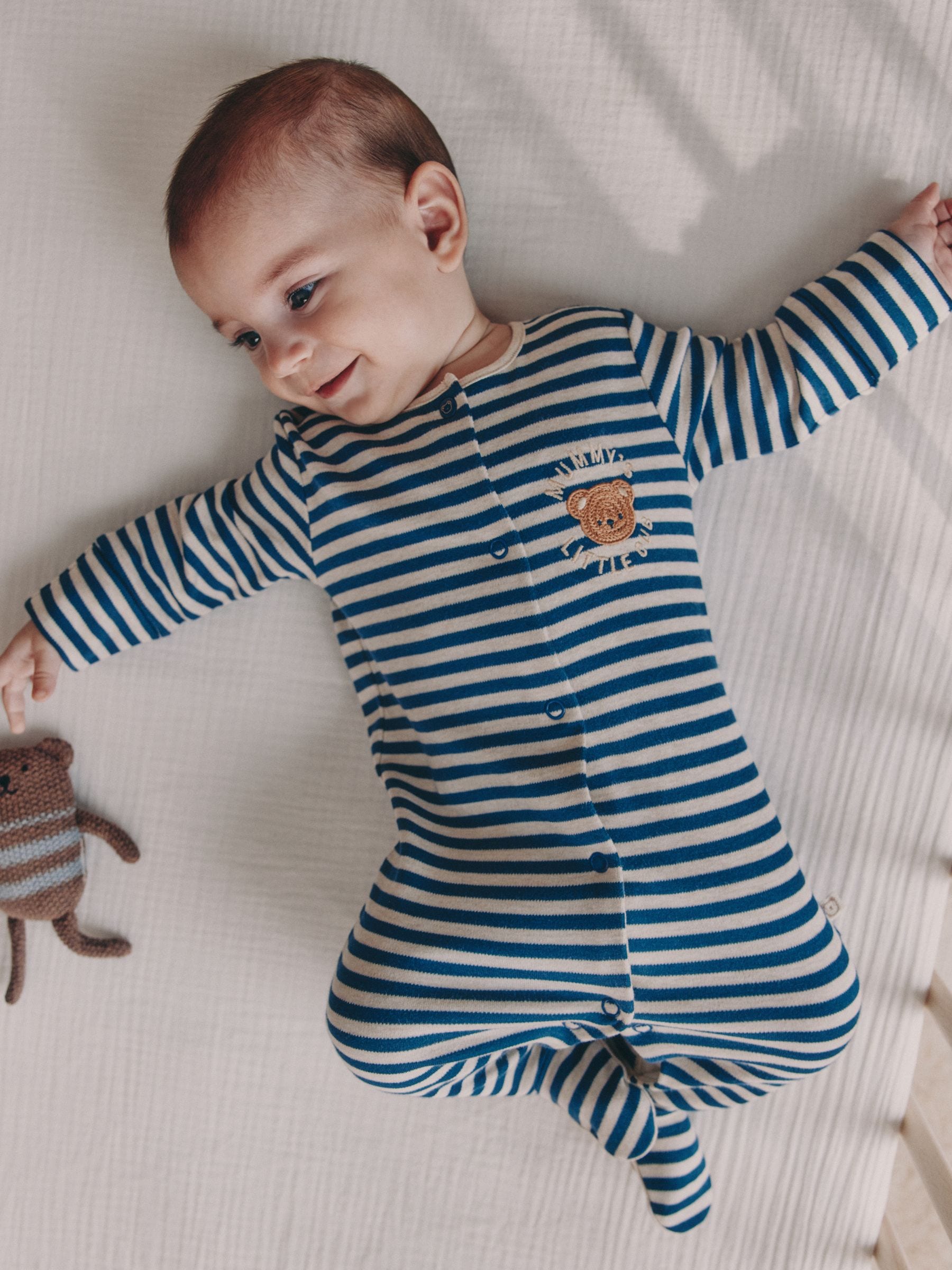 Navy Stripe Mummys Little Cub - Baby Family-pyjama (0-2jr)