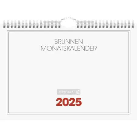 BRUNNEN Monatskalender 2025 A4 quer 1S/1Monat