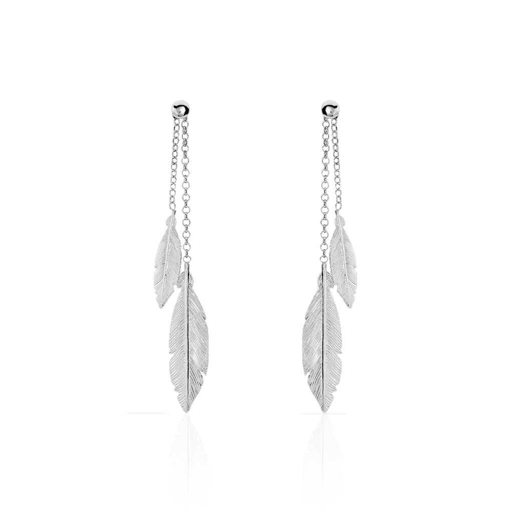 Boucles D'oreilles Pendantes Euriell Argent Blanc