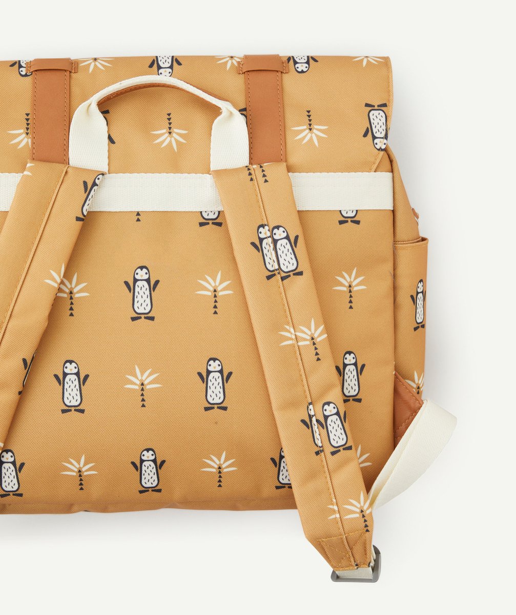 FRESKCARTABLE MOUTARDE AVEC IMPRIMÉ PINGOUIN EN PLASTIQUE RECYCLÉ