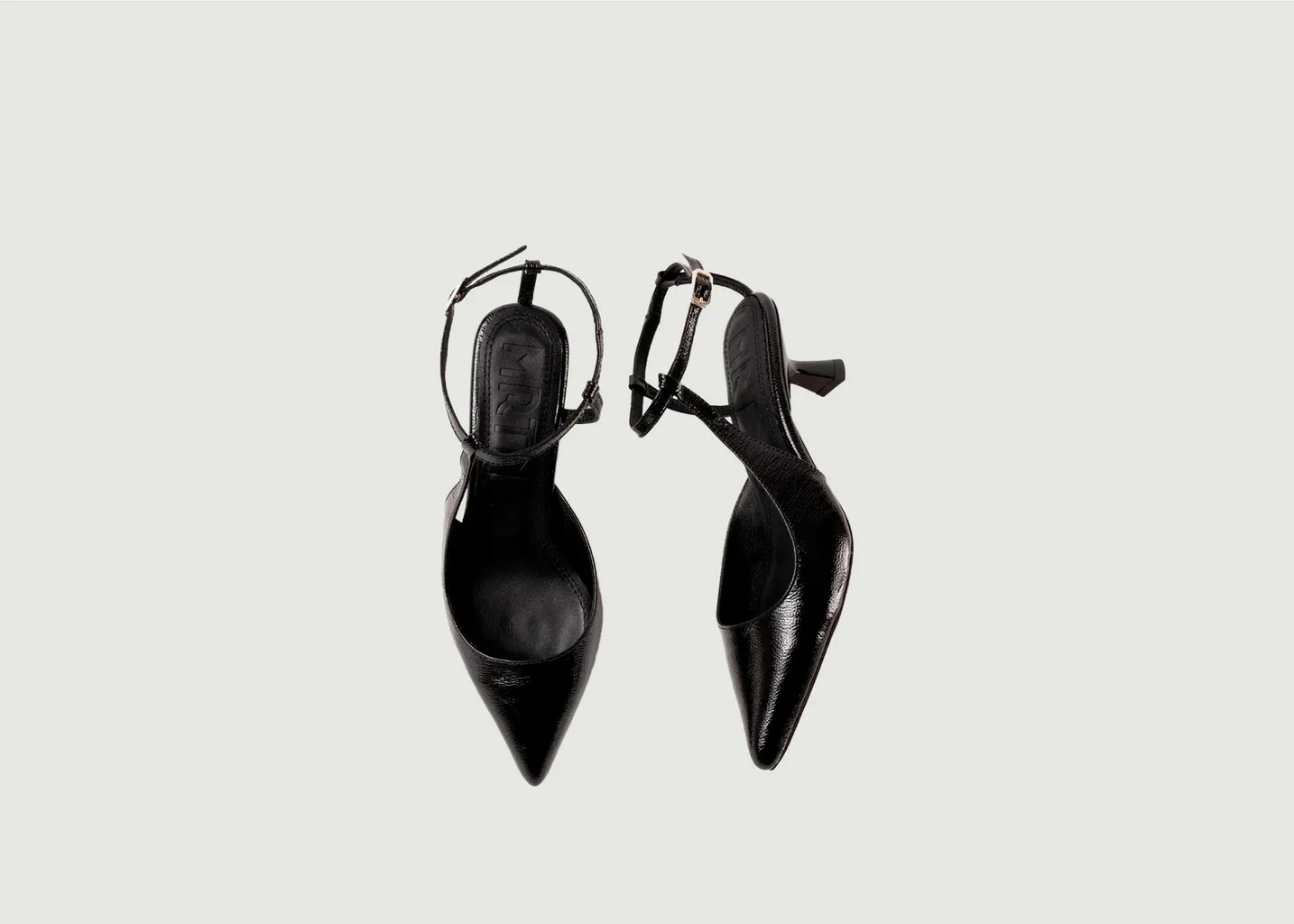 Sandales en cuir verni à bout fermé à talons Camelia Souliers Martinez