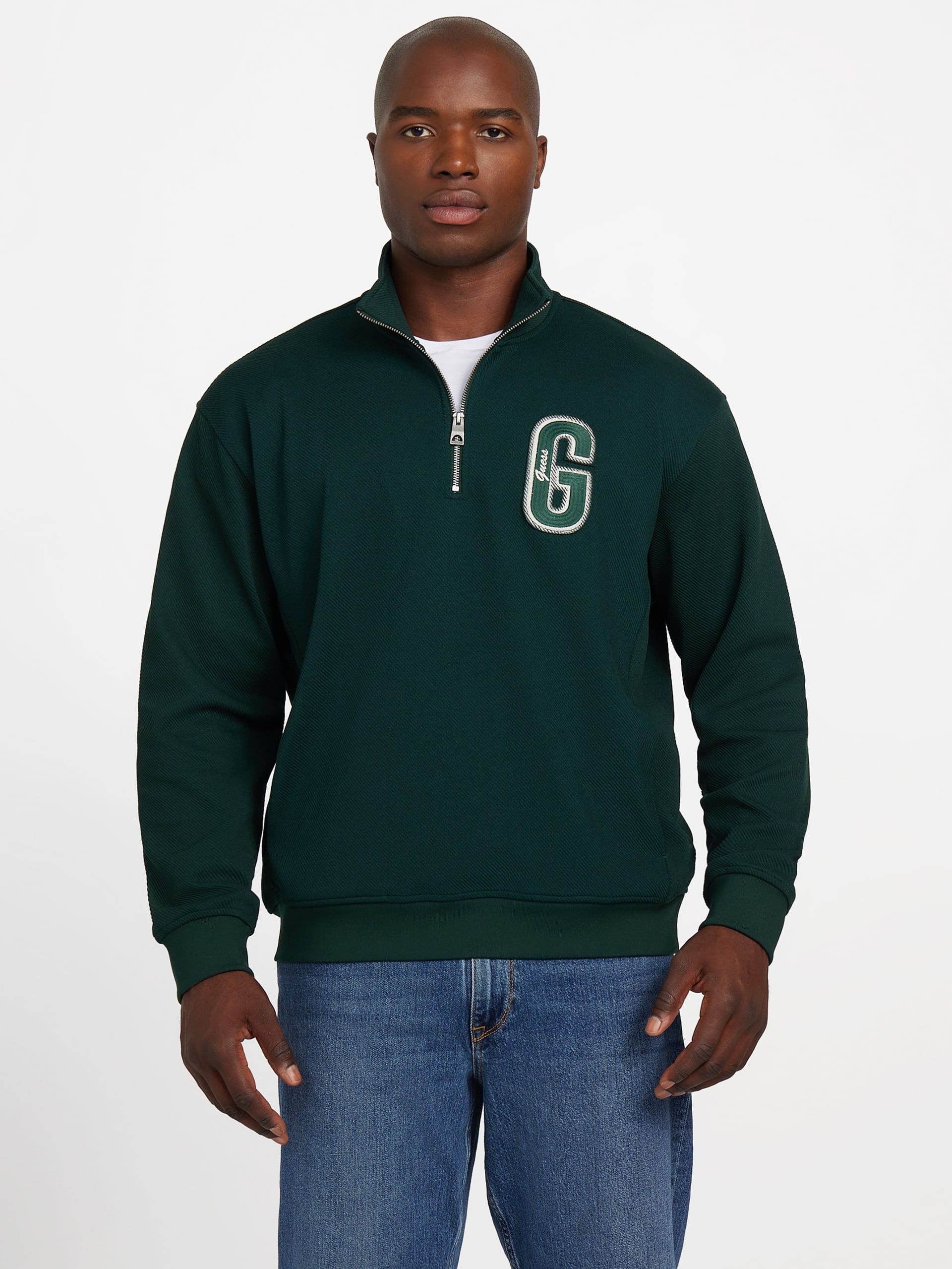 Suéter Eco Harris Twill com Zíper e Gola Alta