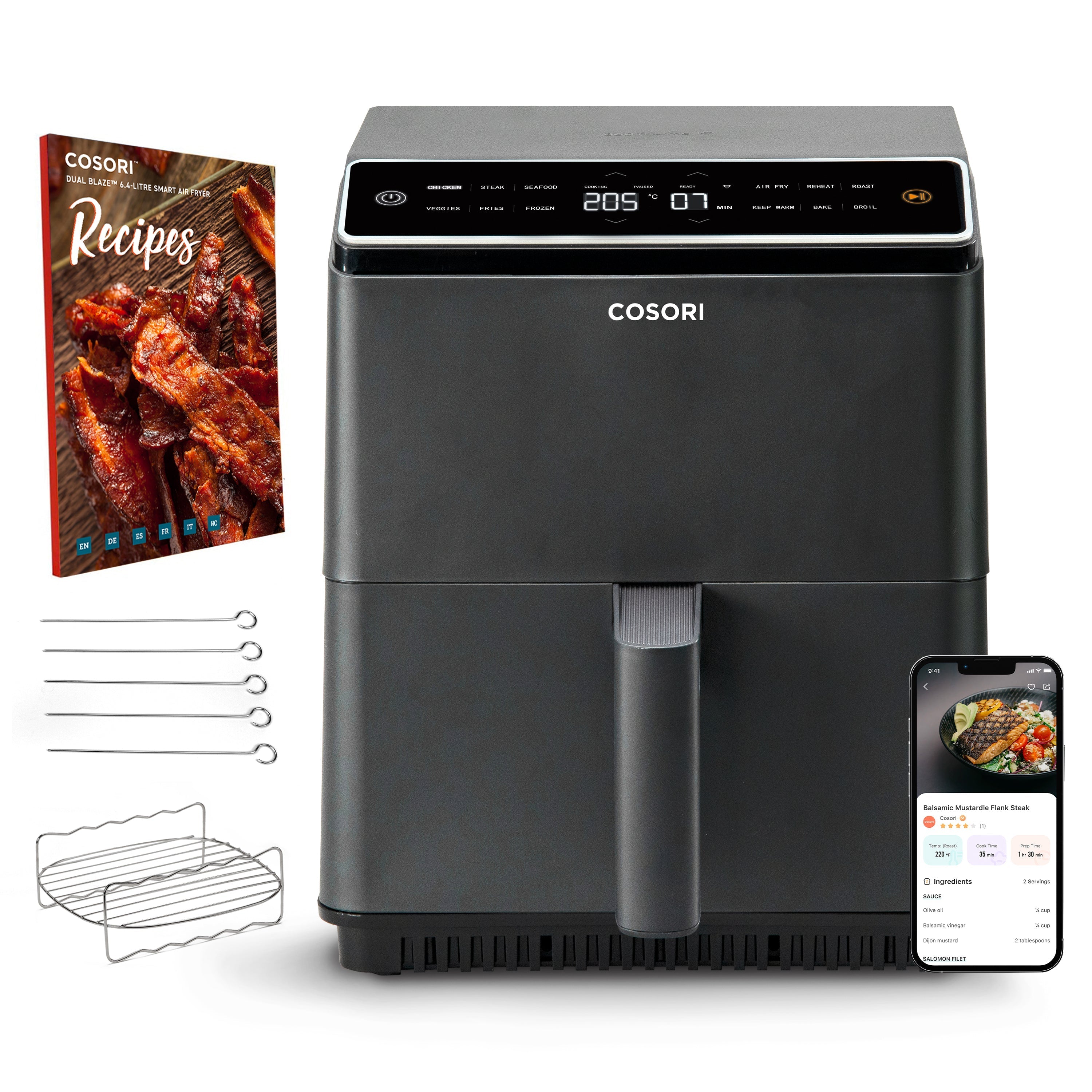 Cosori 6.4-Liter Smart Heißluftfritteuse Dual Blaze, Reatil Exclusive