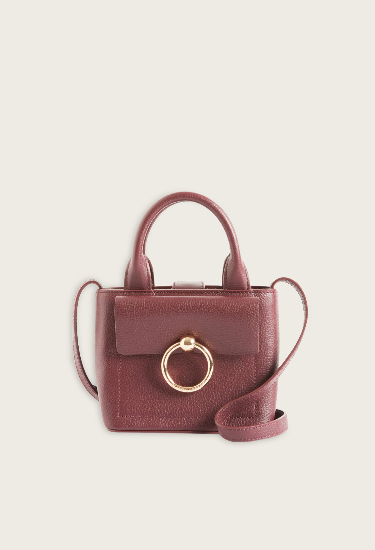 Mini sac Anouck cuir graine bordeaux