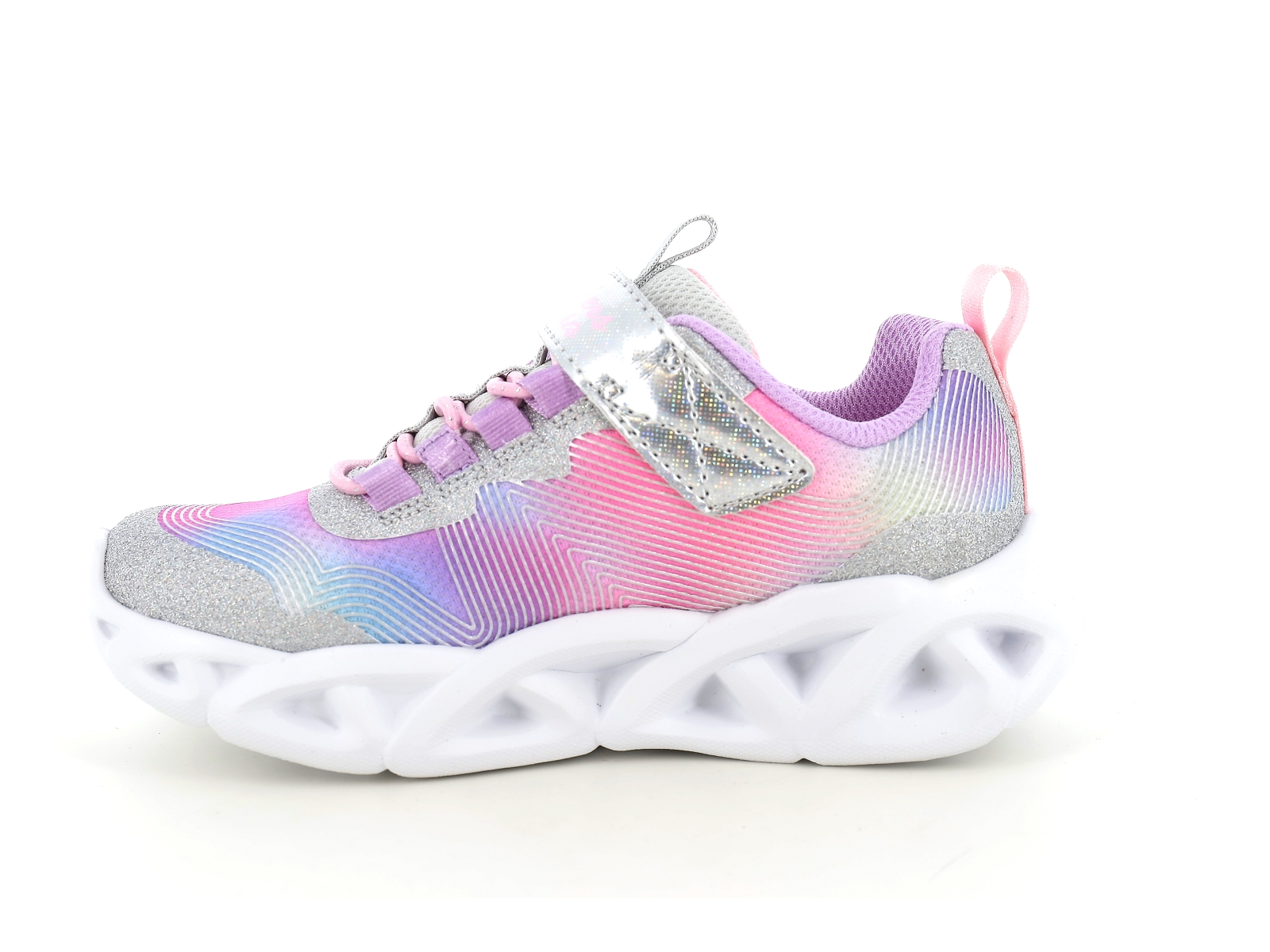 Skechers-TWISTY BRIGHTS 2 0 Matières combinées Argent-Rose