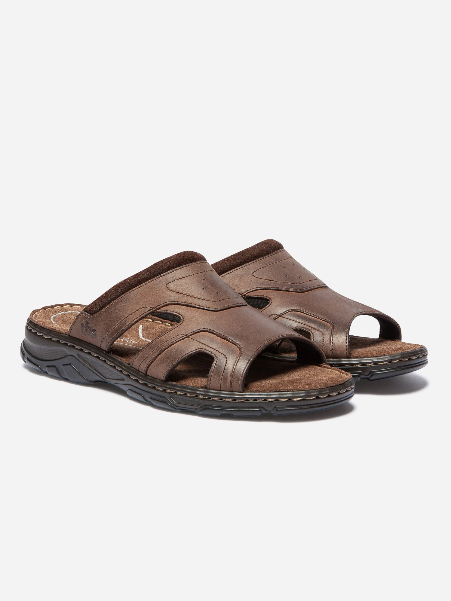 Mules Homme Dessus Cuir Marron