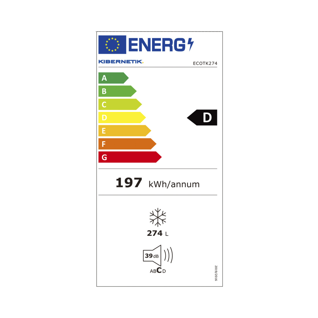 Kibernetik FSP ECO Gefrierschrank 272 Liter No Frost