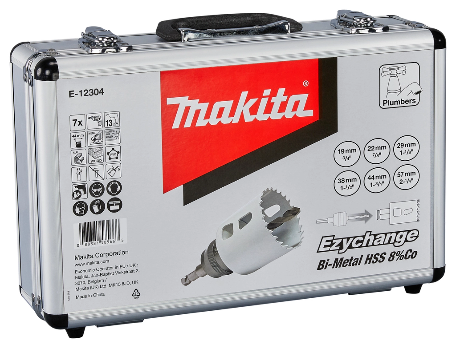 Makita E-12304 7-delige Gatzaagset in koffer - 44mm - hout/metaal - Ezychange snelwisseladapter