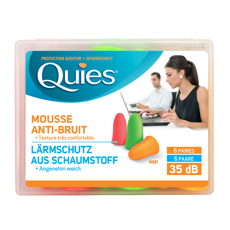QUIES Lärmschutz aus Schaumstoff NEON 12 Stk