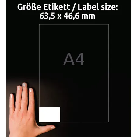 Avery Zweckform L6025REV-25 Universal-Etiketten,A4 63,5 x 46,6 mm, 30 Bogen/540 Etiketten, weiß