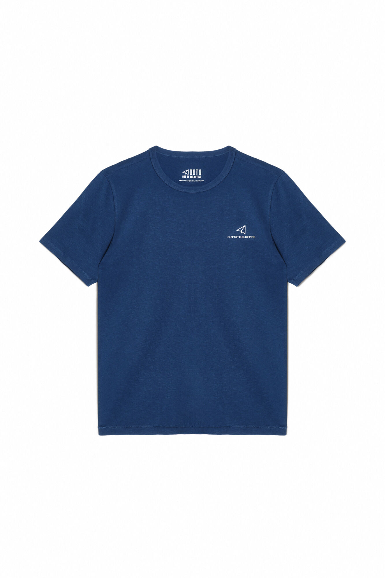 Camiseta com estampa de pôr do sol nas costas - Azul