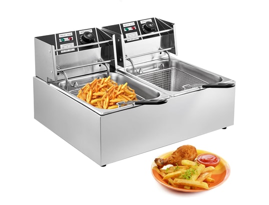 OPTEX - Friteuse pro Friteuse électrique professionnelle 12l 5000w à double réser...