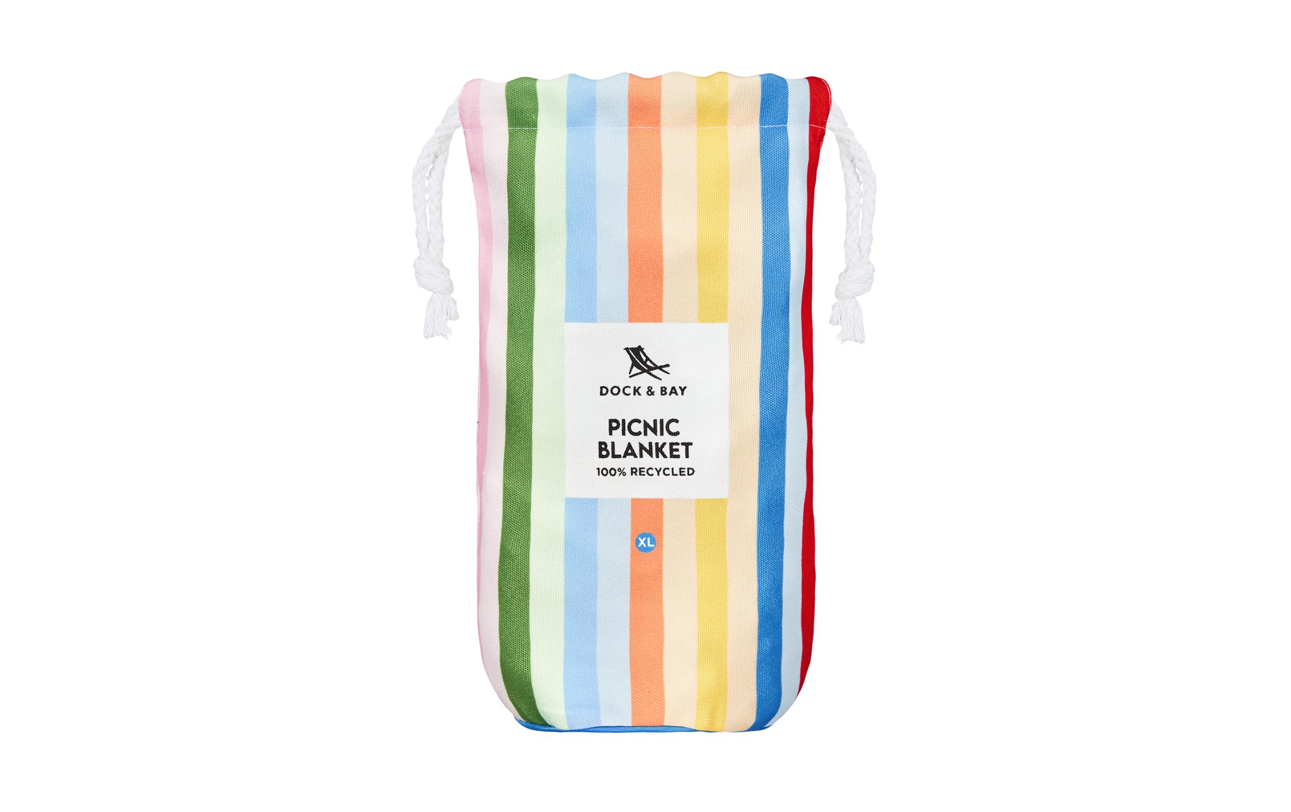 Picknickdecke Candy Stripes 170 cm x 240 cm,Praktische Picknick-Decke aus 100% recycliertem Polyester