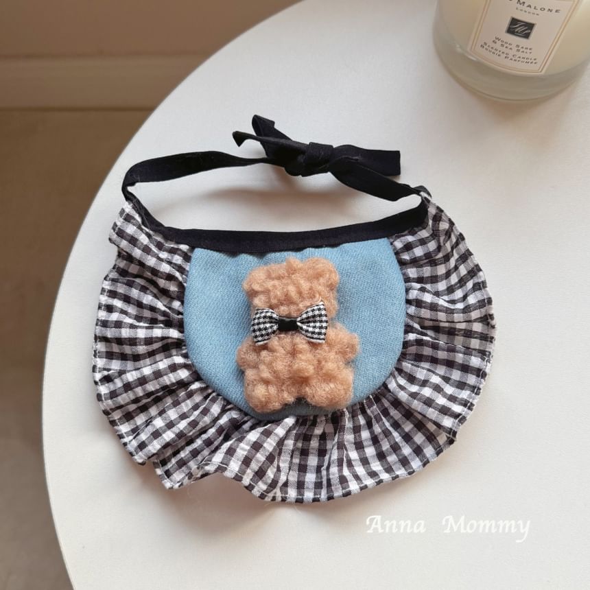 tanvtim - Bear Plaid Bib Pet Collar (Various Designs)