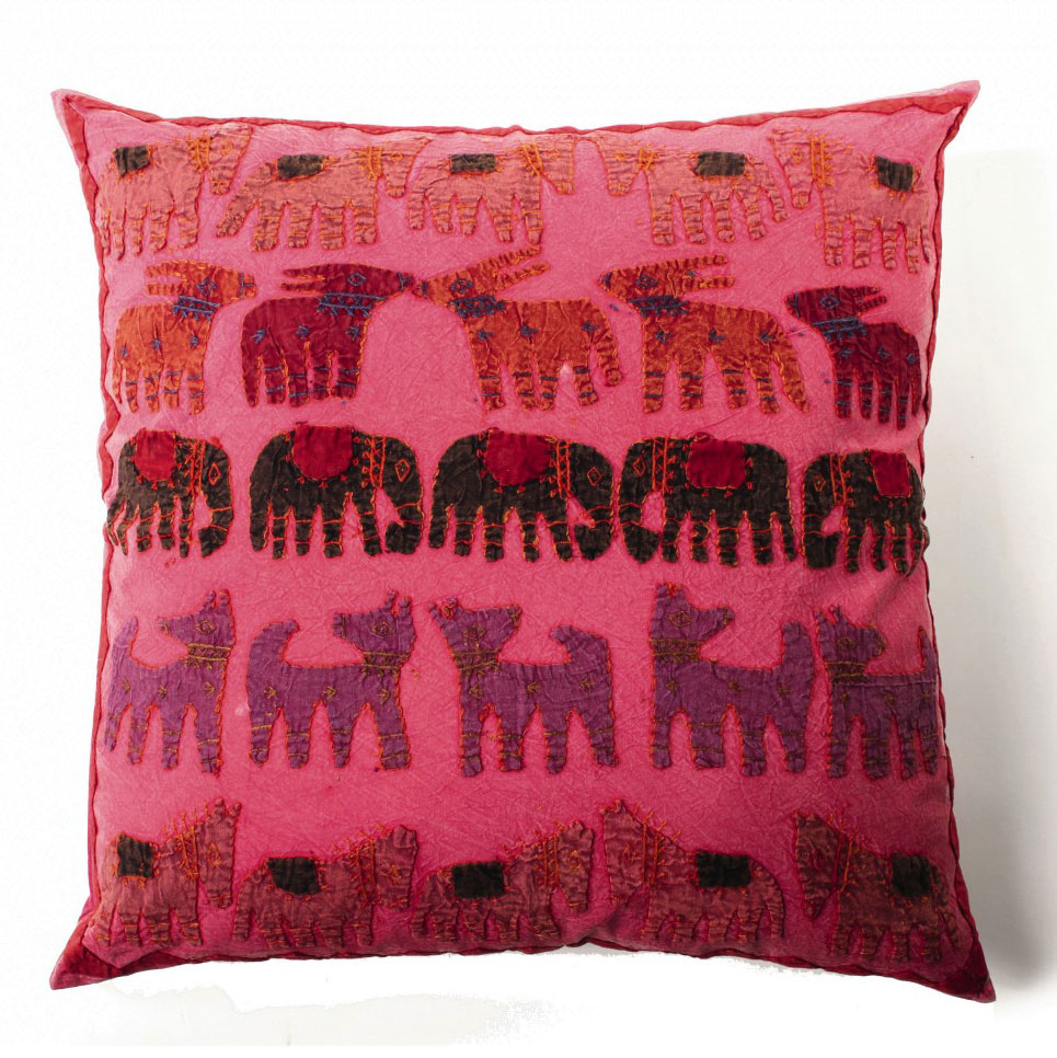 Kissenhülle 'Tiere', pink, L 60 cm, B 60 cm von fischer's lagerhaus
