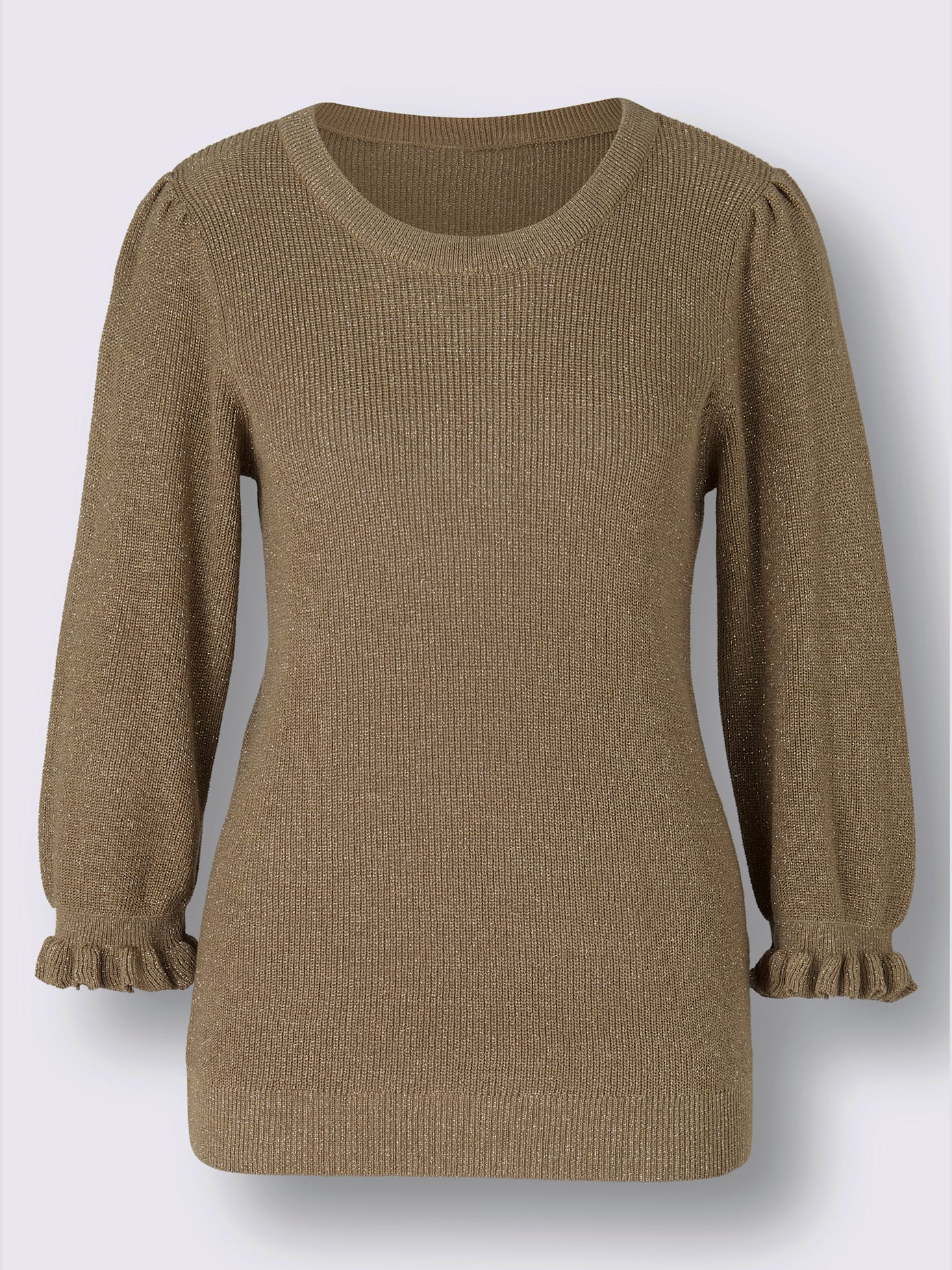 Pull à manches 3/4 fil fantaisie couleur or