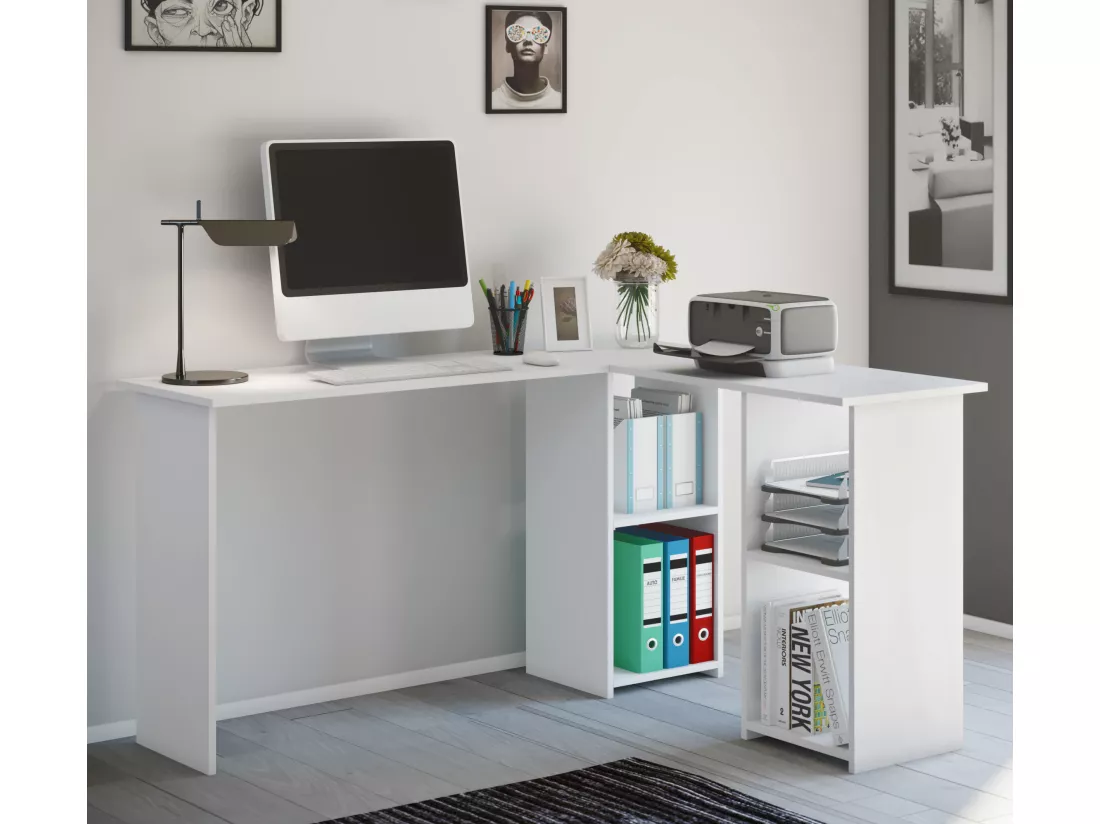 Bureau d'angle en bois Bureau Lusias