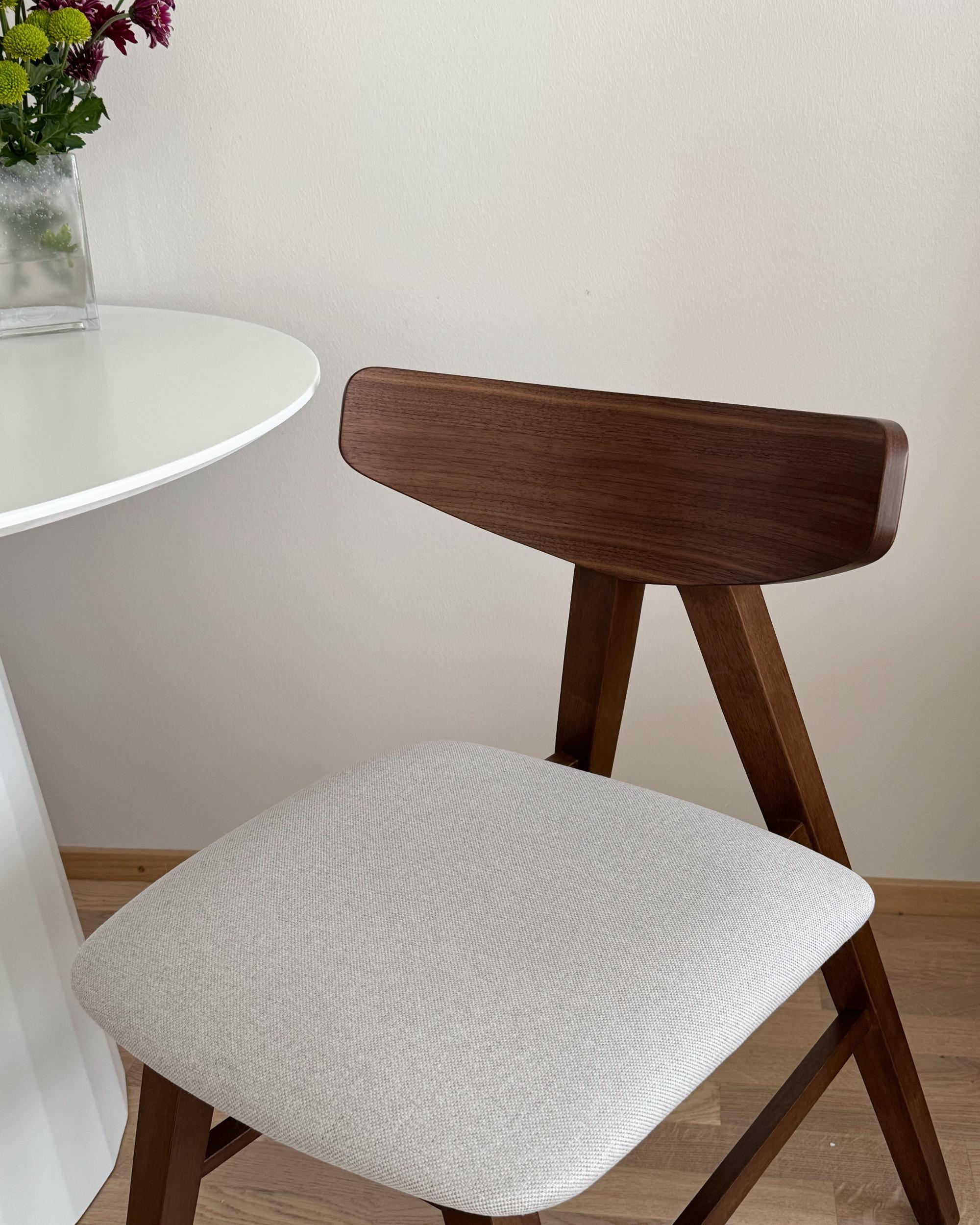 Set van 2 eetkamerstoelen LACOTA Hout Donkerbruin/grijs