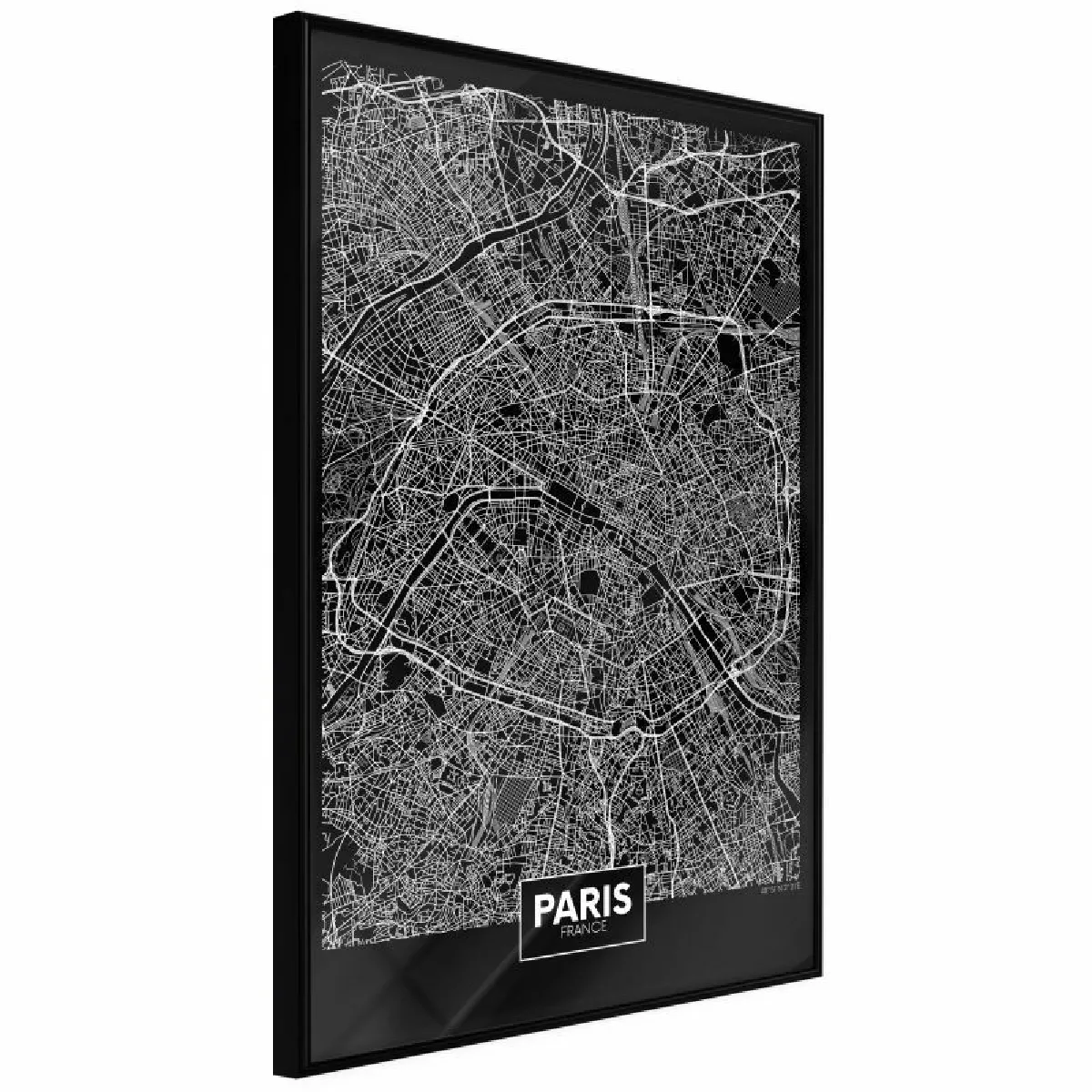 Paris Prix Affiche City Map Paris Dark