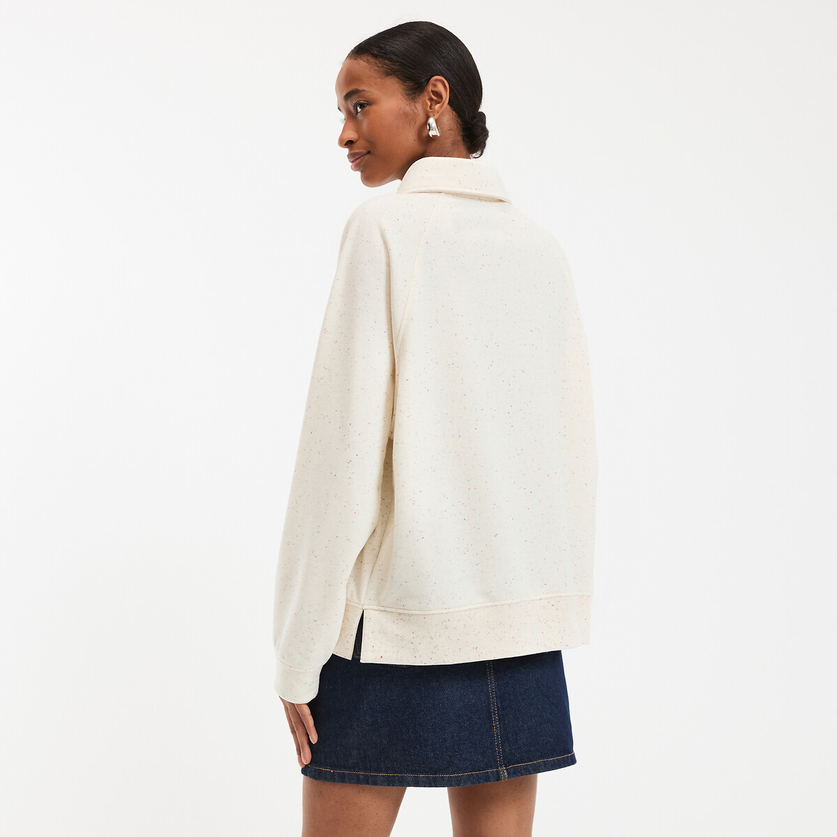 COLEÇÕES LA REDOUTE<br>Moletom liso, gola polo