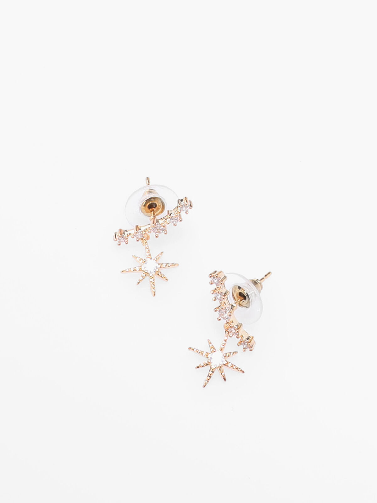Boucles d'oreilles avec pendentif étoile à strass- Doré