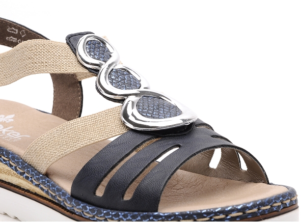 Rieker nu pieds plats femme 679l4 bleu