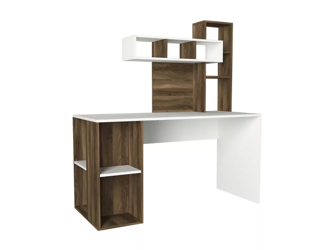 Bureau CORAL blanc noyer