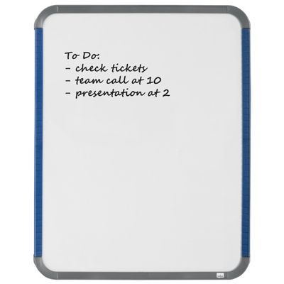 Nobo - Tableau blanc Slimline en acier laqué - 28 x 36 cm - magnétique - cadre gris