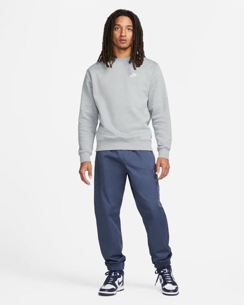 Sweat-shirt Nike Sportswear Club Fleece Gris Clair pour homme