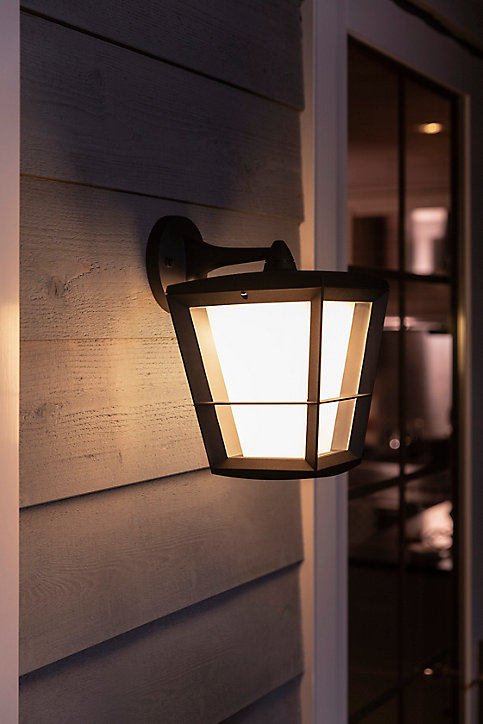 Applique murale descendante extérieure Econic Philips Hue IP44 1150lm 20 x 31 cm noir