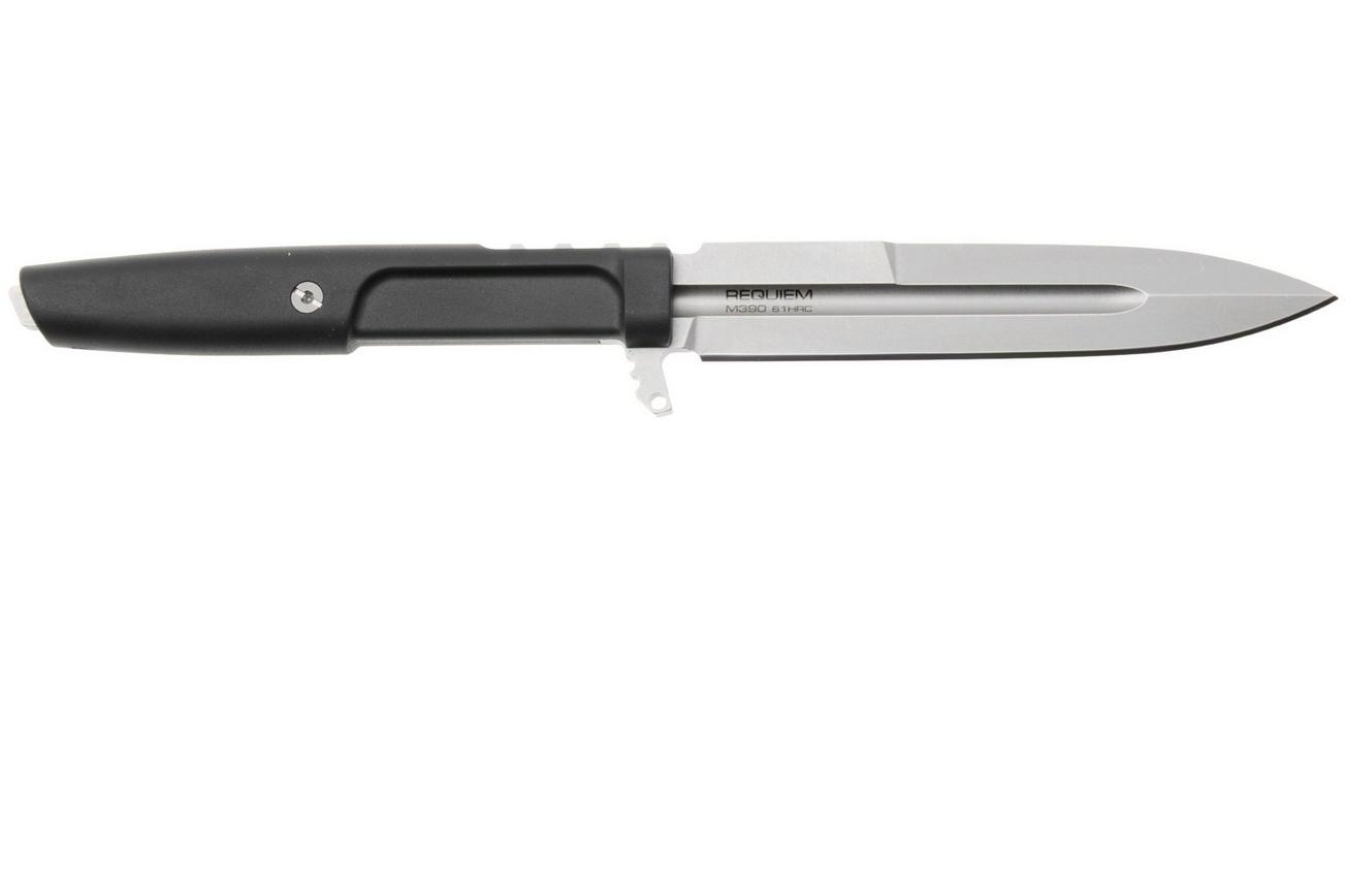 Extrema Ratio Requiem 04.1000.0478/M3/SW/BLK, Stonewashed Böhler M390, Black Forprene vaststaand mes