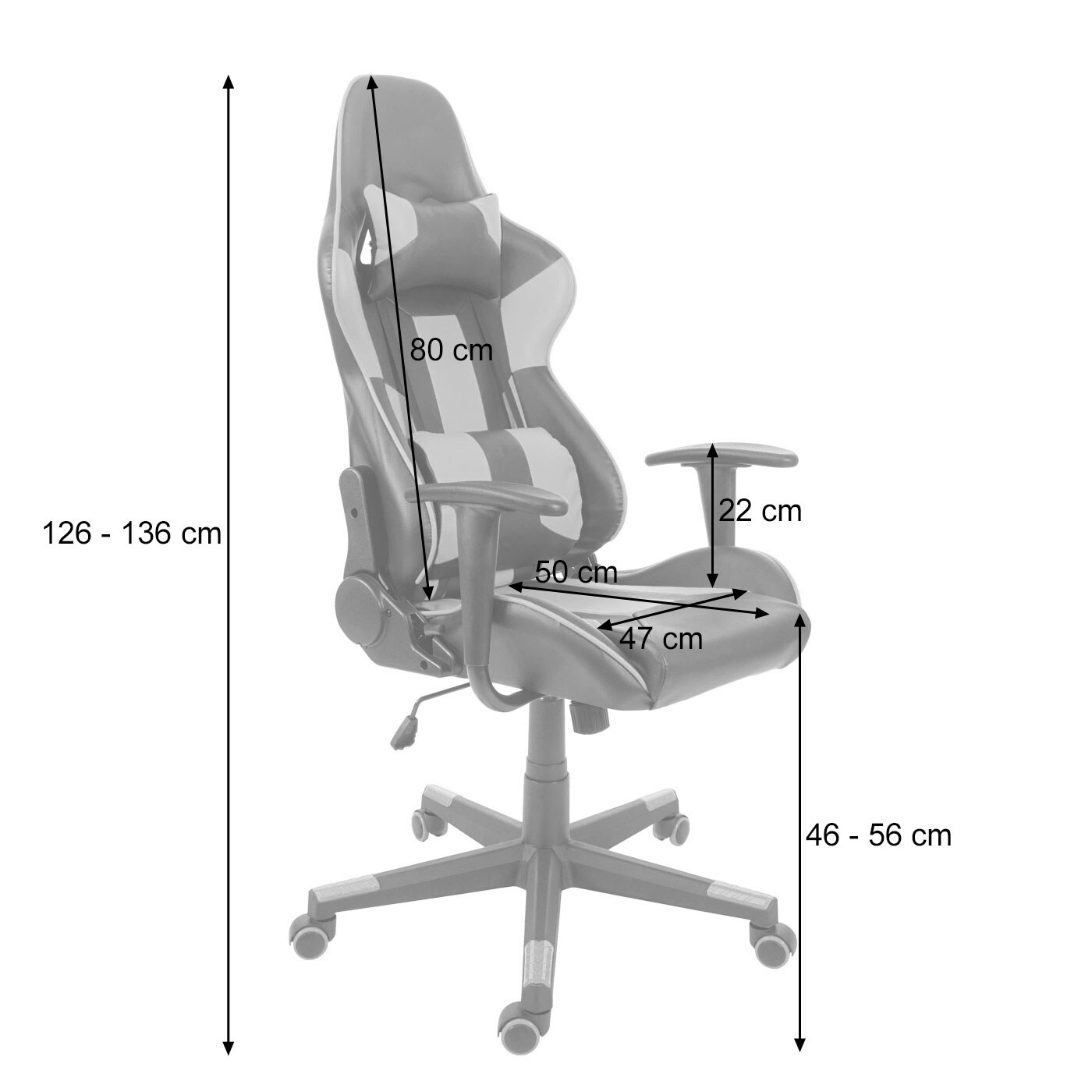 Bürostuhl MCW-F84, Schreibtischstuhl Gamingstuhl Chefsessel Drehstuhl, Kunstleder ~ schwarz/blau