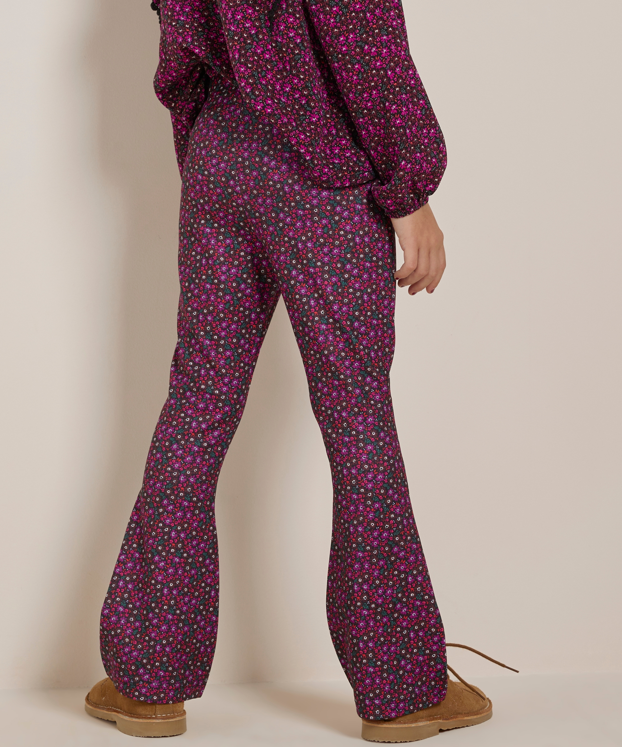 flared fit broek met print