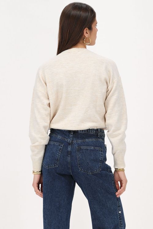 Beige trui met trekkoord