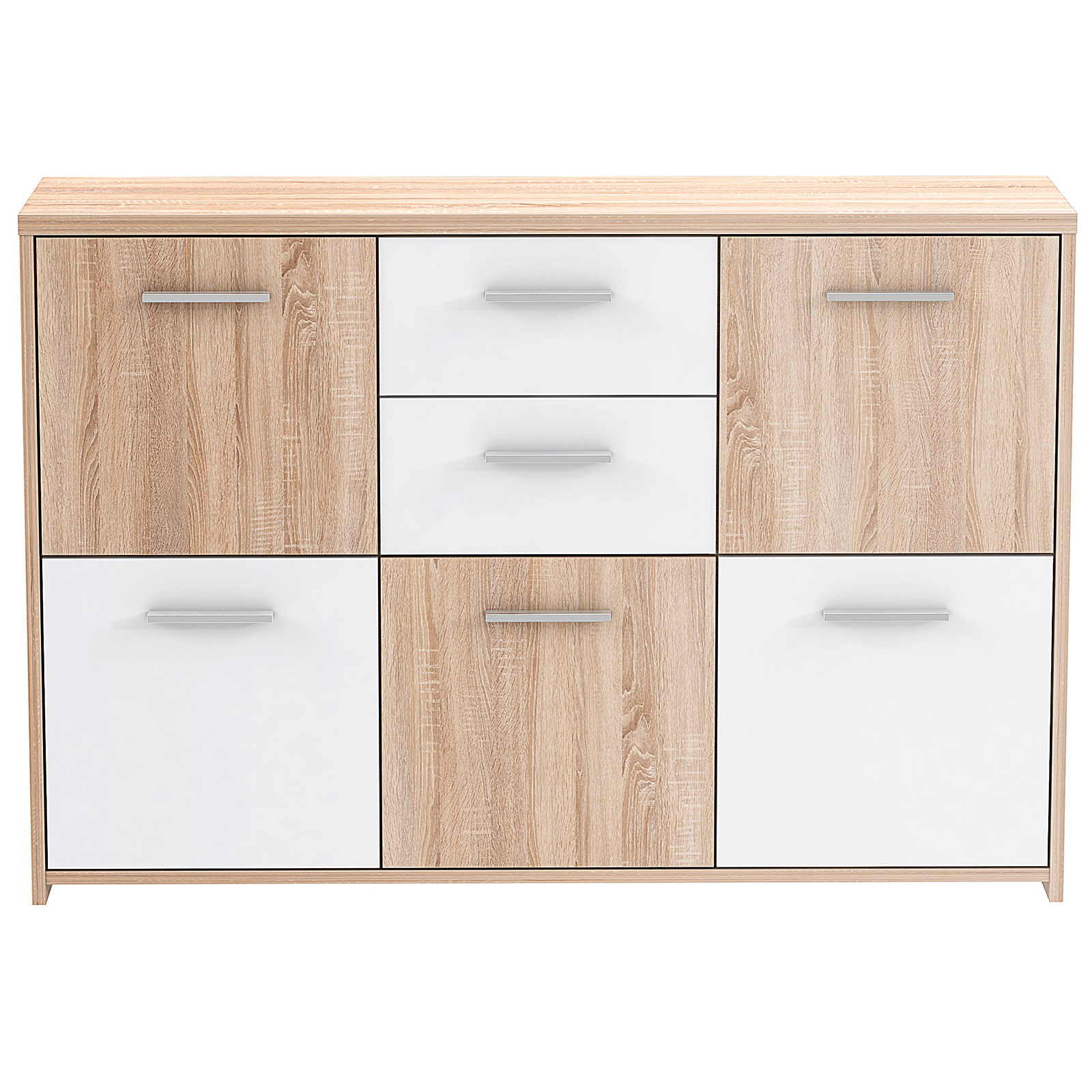 Kommode - Sonoma Eiche-weiß - 114 cm breit