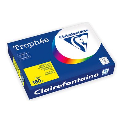 Clairefontaine Trophée - Papier - jaune intense - A4 (210 x 297 mm) - 160 g/m² - Ramette de 250 feuilles