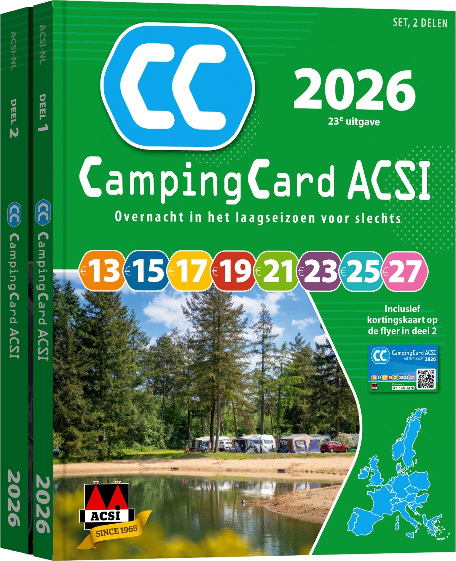 ACSI Campingführer 2026 mit CampingCard Ermäßigungskarte niederländisch