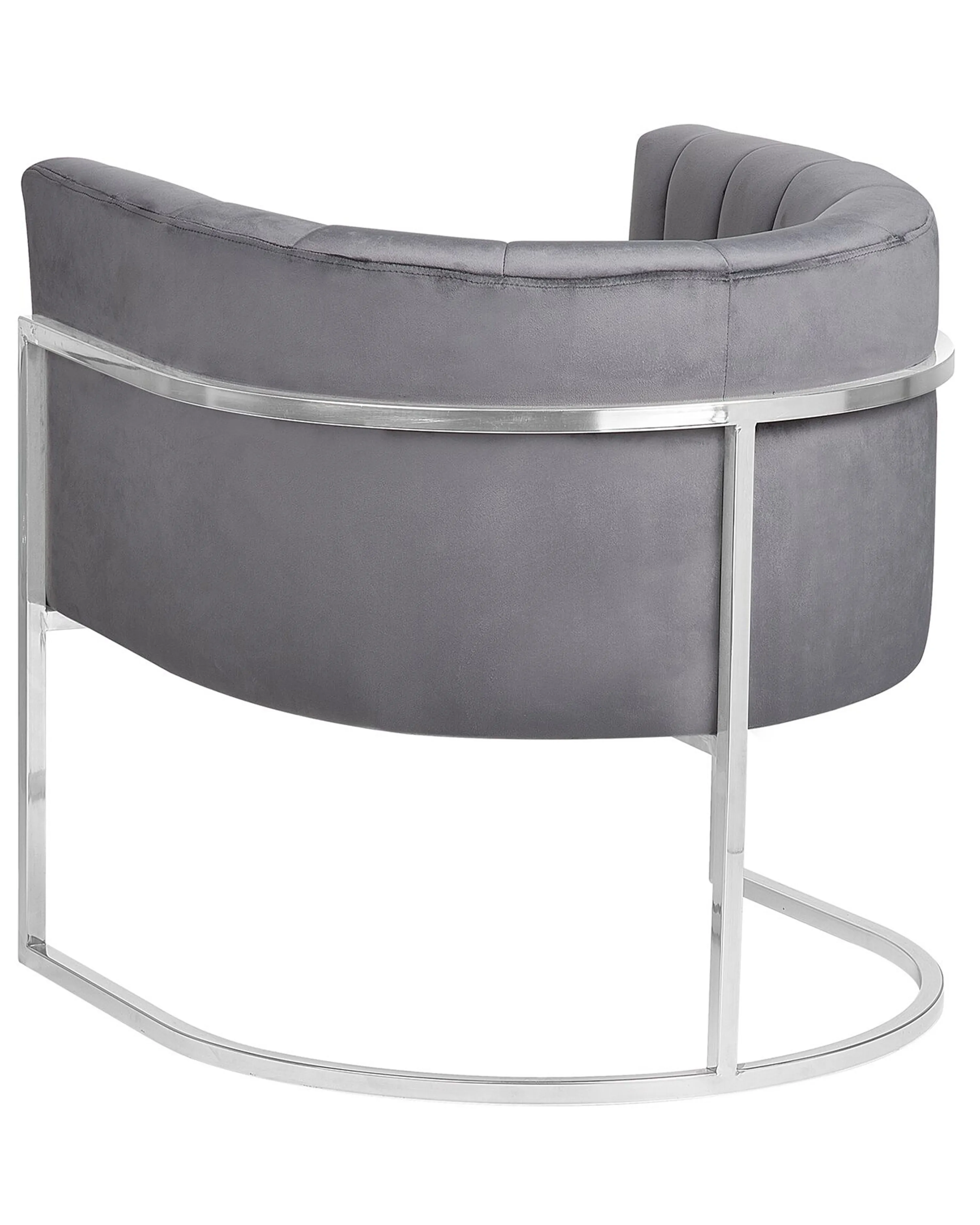 Fauteuil LARVIK Fluweel Grijs