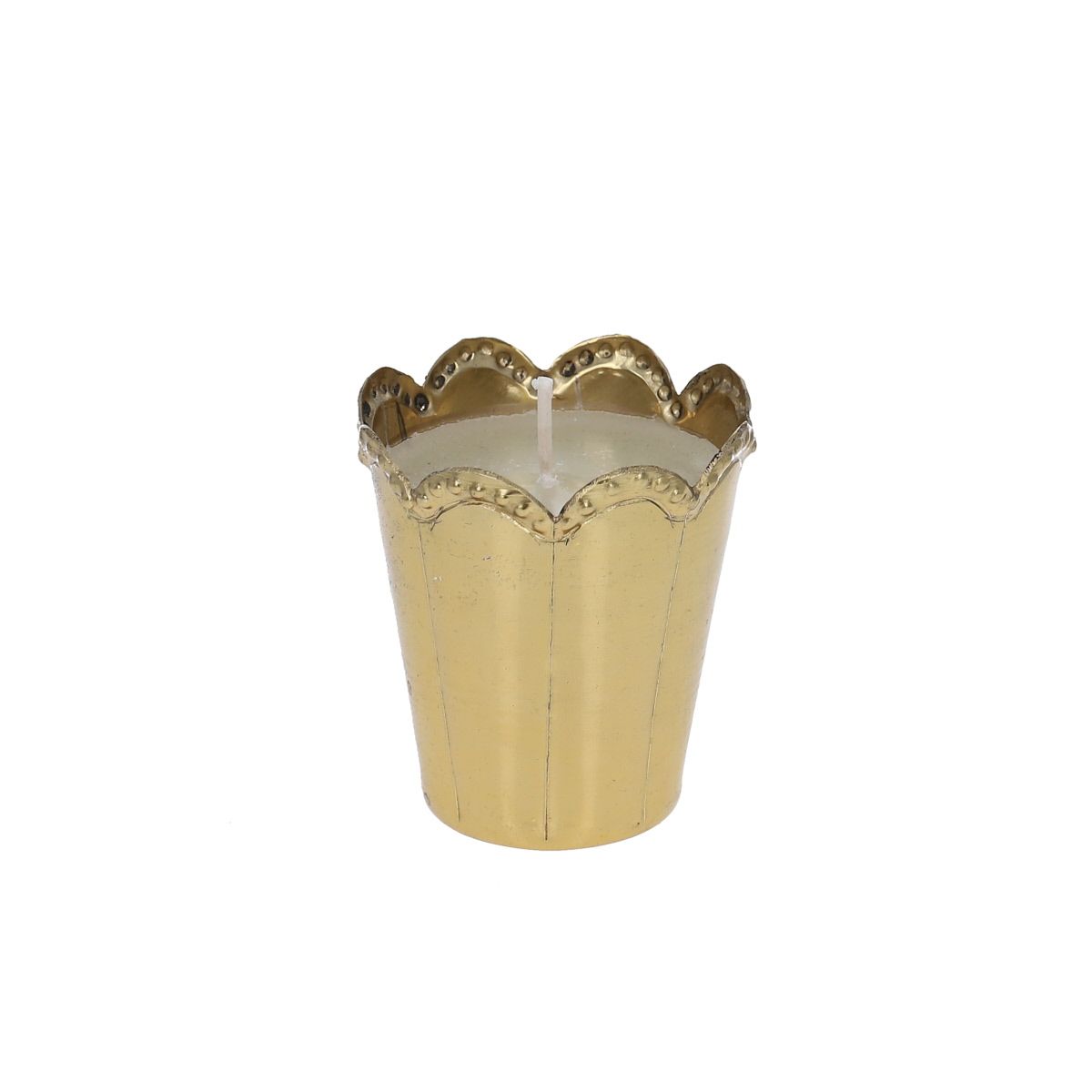 Petite bougie vanille en laiton festonné Pondie Chérie