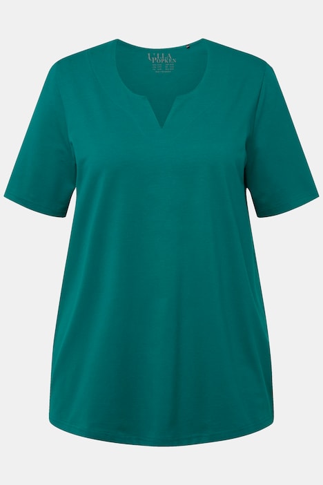 T-Shirt, A-Linie, Tunika-Ausschnitt, Halbarm