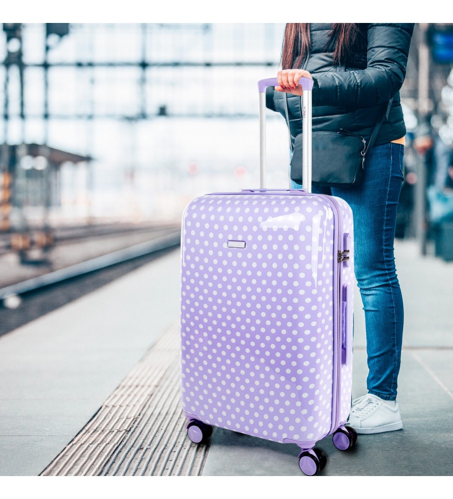 Mala de viagem rígida ITACA 702460 Lilás - 67x45x24cm -