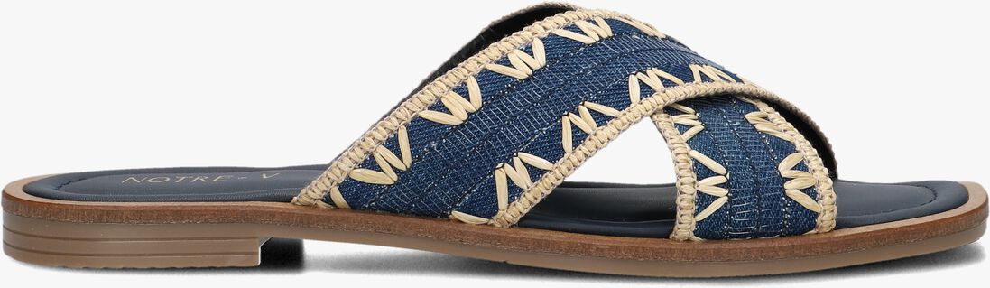 blauwe notre-v slippers 23172