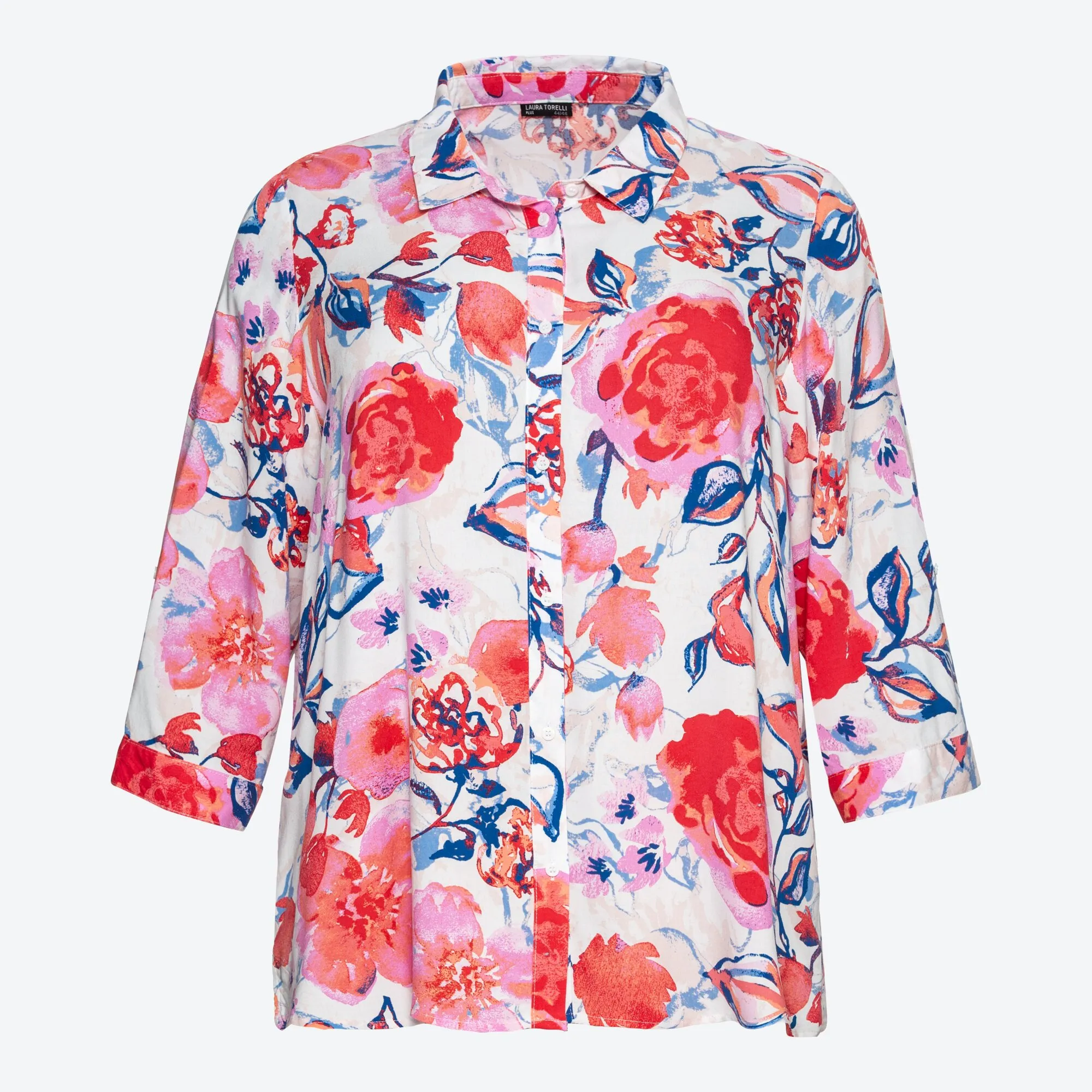 Damen-Bluse mit Blumenmuster, große Größen
