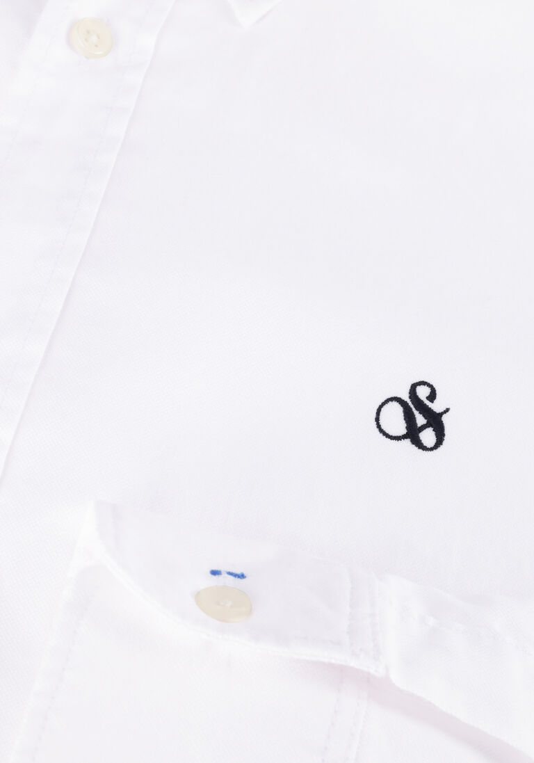 SCOTCH & SODA witte scotch & soda casual overhemd essentials - organic oxford regular fit shirt