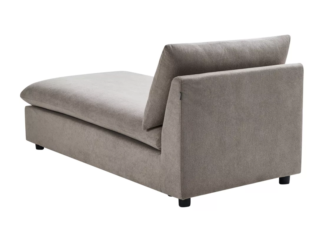 Chaise longue en tissu taupe VIZILLE
